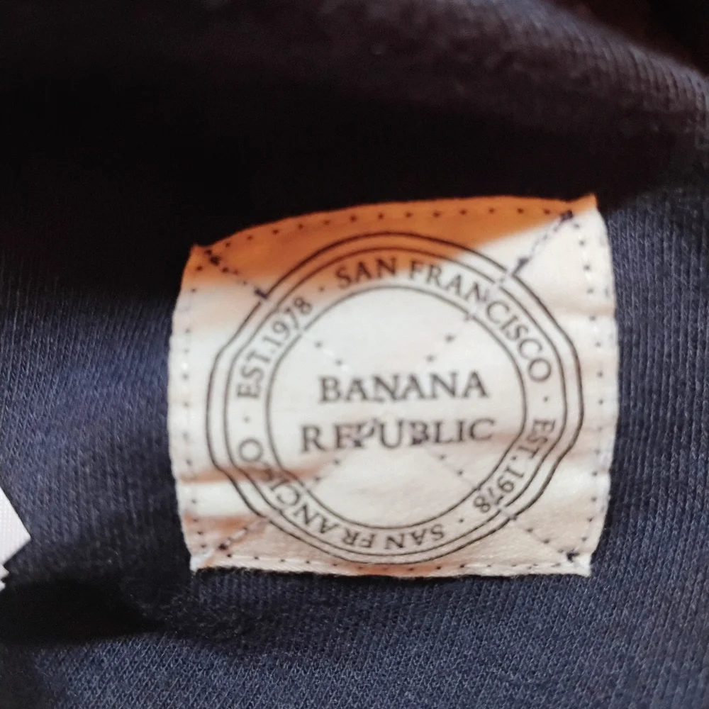 Banana Republic Mens Navy Blue Henley Shirt Sz Large‎ Long Sleeve Cotton Blend B